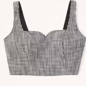 abercrombie and fitch B&W Plaid Tweed Set Top